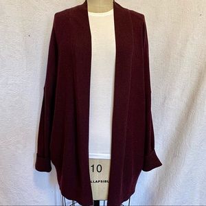 Babaton Med  deep dark burgundy textured open relaxed fit cardigan
